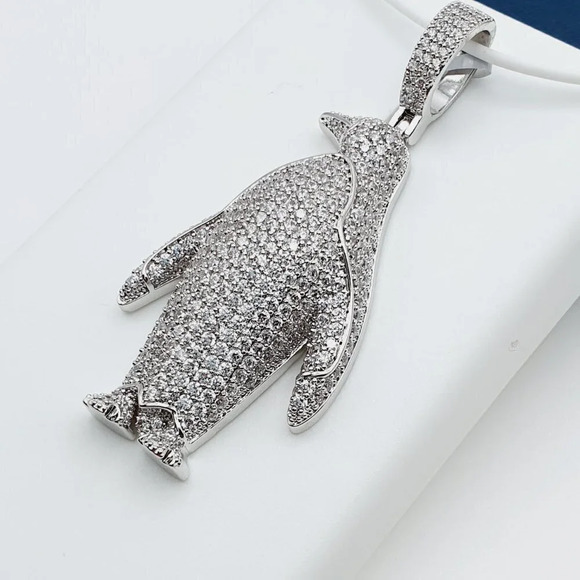 925 Sterling Silver Plated CZ Pendant, EVBRS627 - Picture 5 of 11